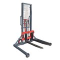 Pake Handling Tools Manual Stacker, 2200 lb. Cap, 63" Lift Height, Straddle Leg, Adjustable Fork PAKMS03